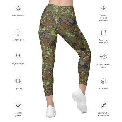 Bulgarian M18 Digital Flecktarn CAMO Women’s Leggings with pockets - Womens