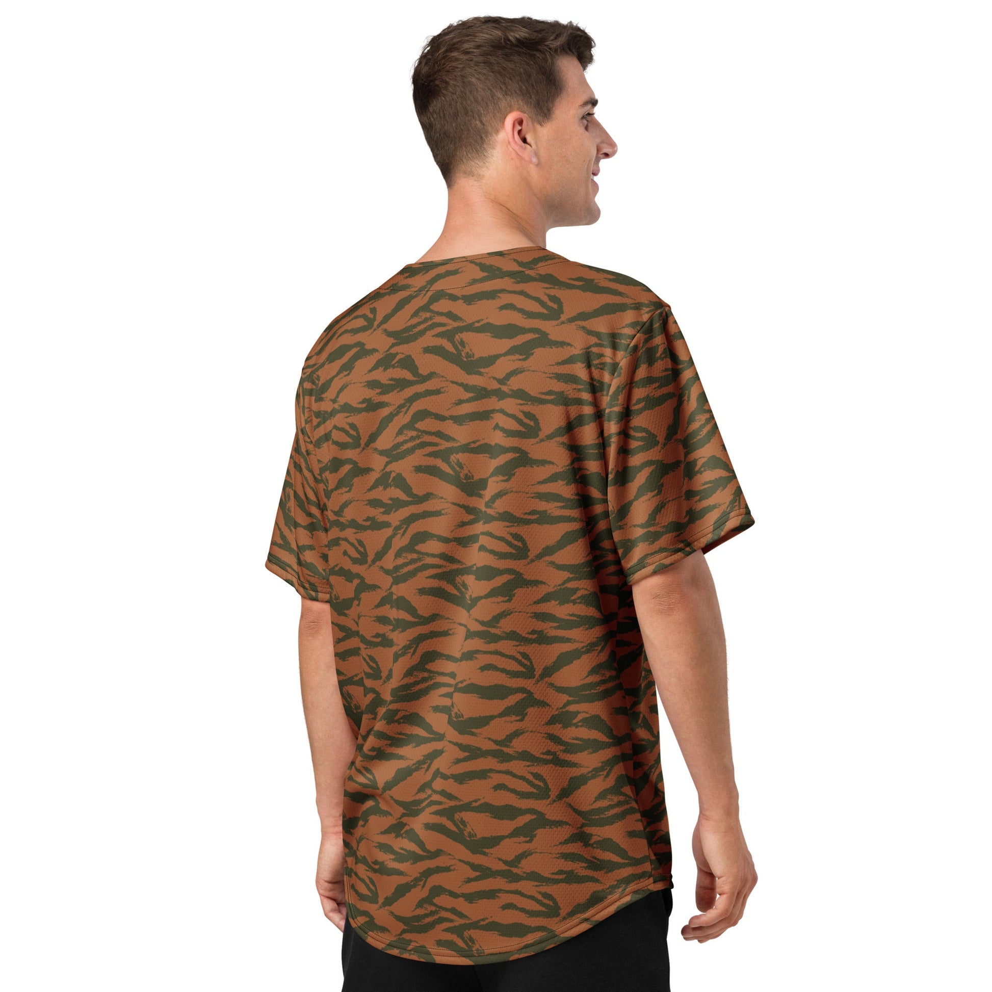 Burkina Faso Tiger Stripe Orange CAMO baseball jersey - Baseball Jerseys