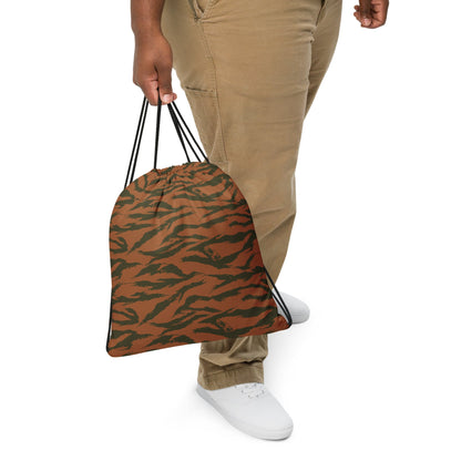 Burkina Faso Tiger Stripe Orange CAMO Drawstring Bag - Bags