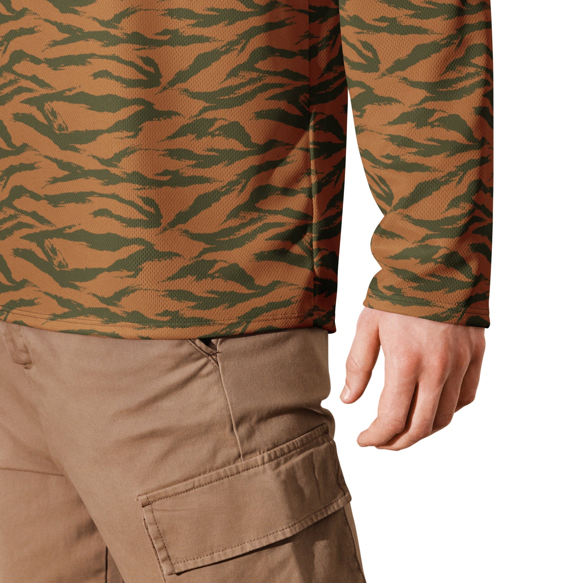 Burkina Faso Tiger Stripe Orange CAMO hockey fan jersey - Hockey Jerseys