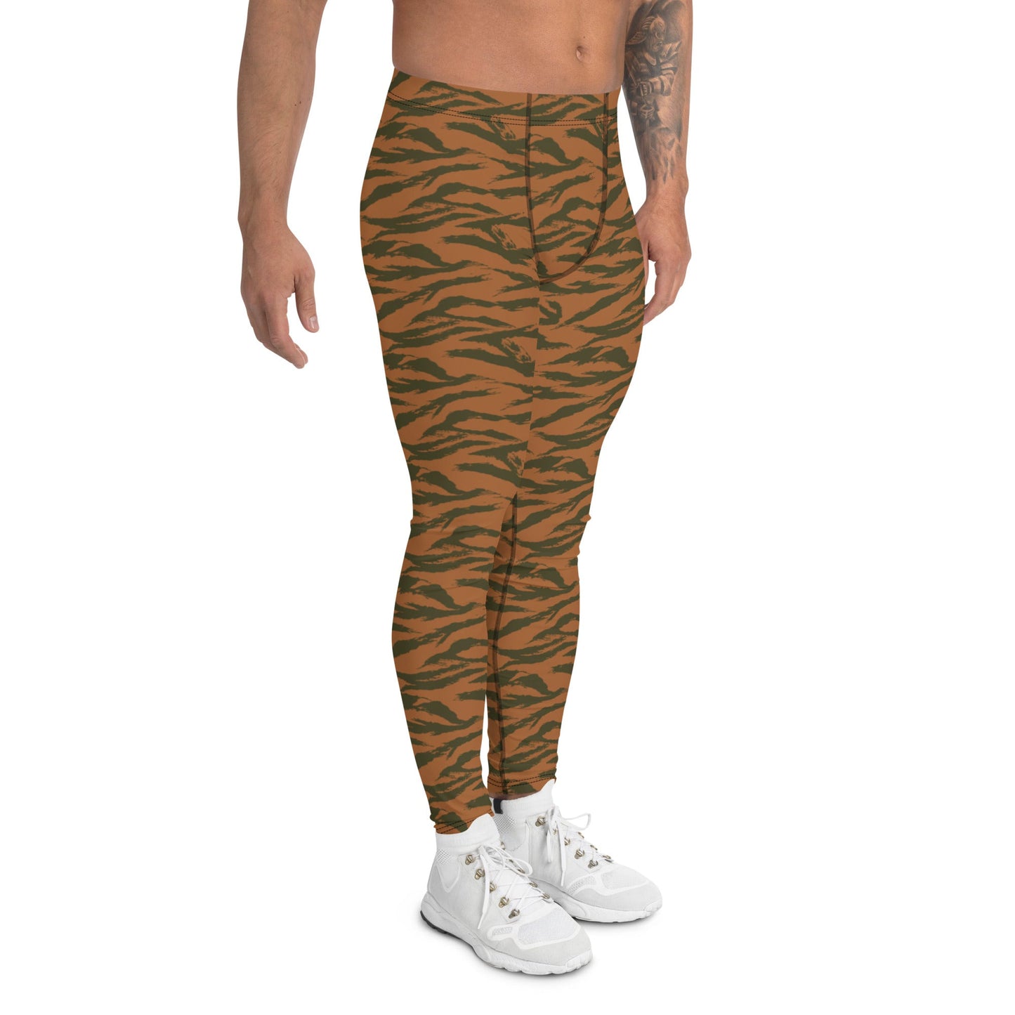 Burkina Faso Tiger Stripe Orange CAMO Mens Leggings