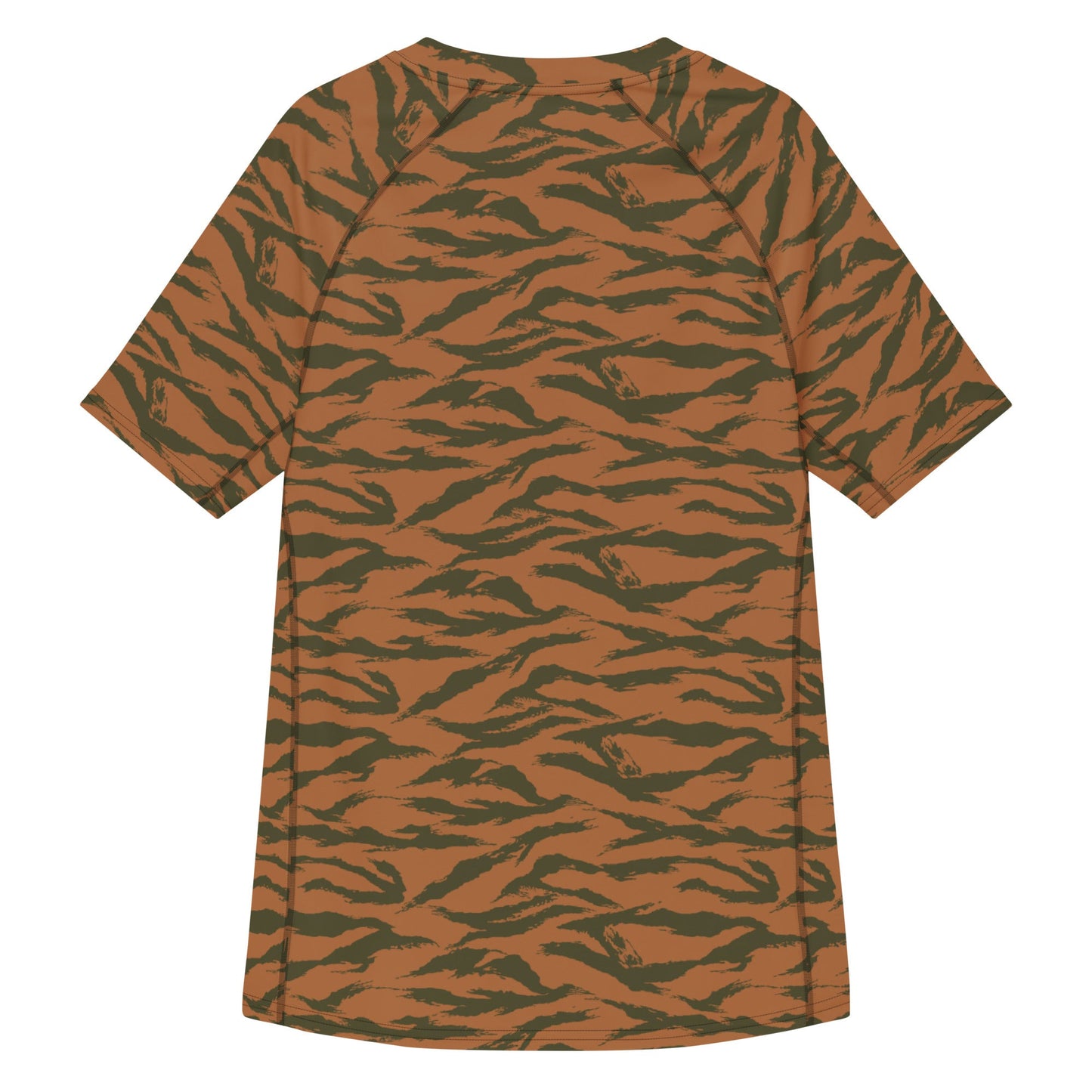 Burkina Faso Tiger Stripe Orange CAMO Mens Short-Sleeve Rash Guard - Short-sleeve Guards