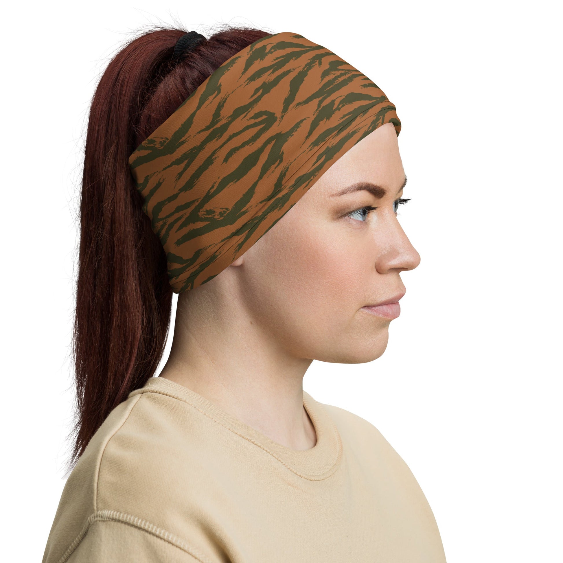 Burkina Faso Tiger Stripe Orange CAMO Neck Gaiter Gaiters