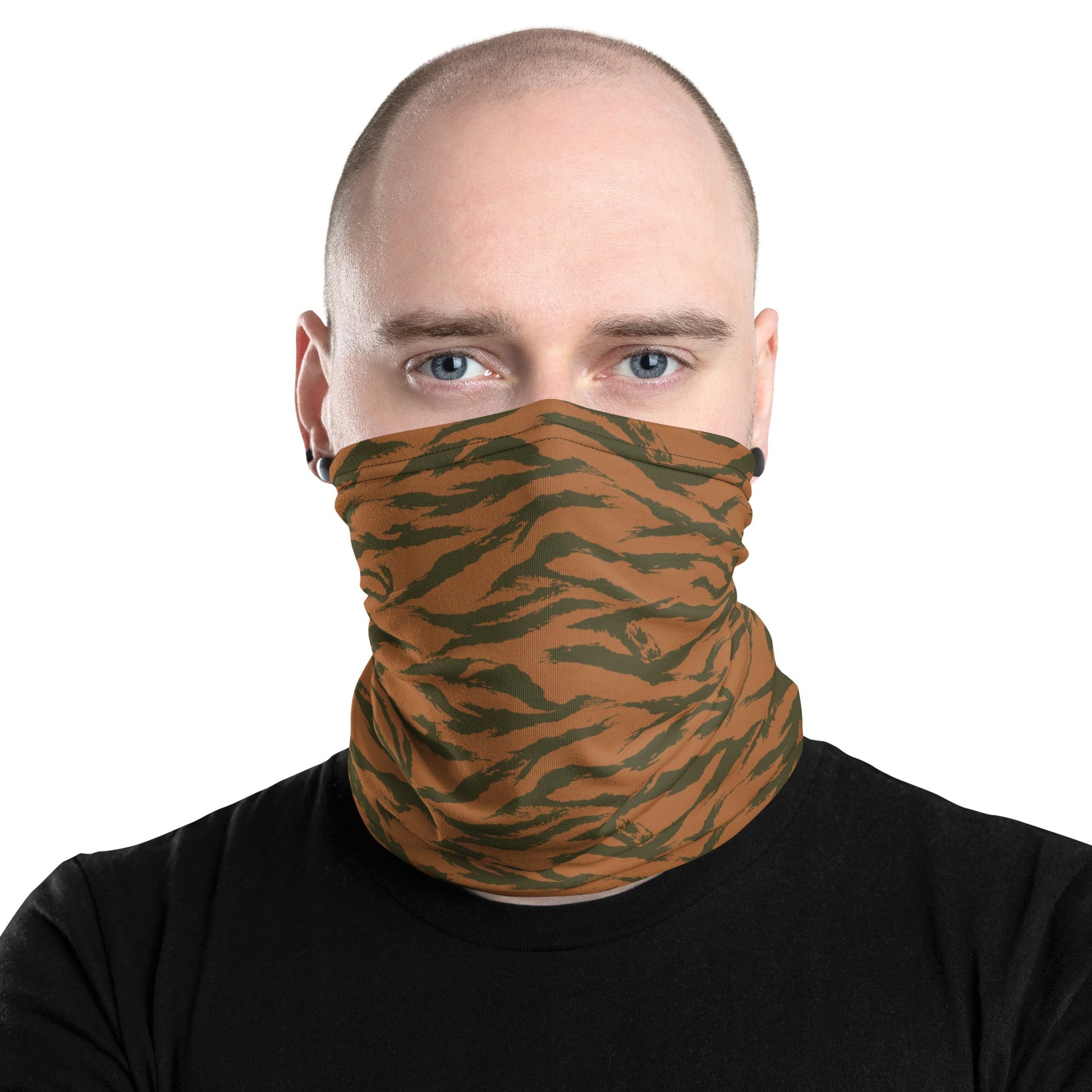 Burkina Faso Tiger Stripe Orange CAMO Neck Gaiter Gaiters