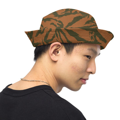 Burkina Faso Tiger Stripe Orange CAMO Reversible bucket hat - Bucket Hats