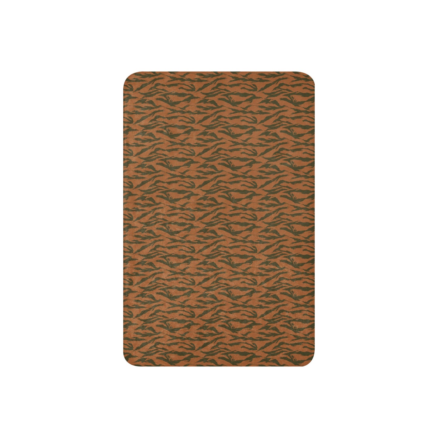 Burkina Faso Tiger Stripe Orange CAMO Sherpa Blanket