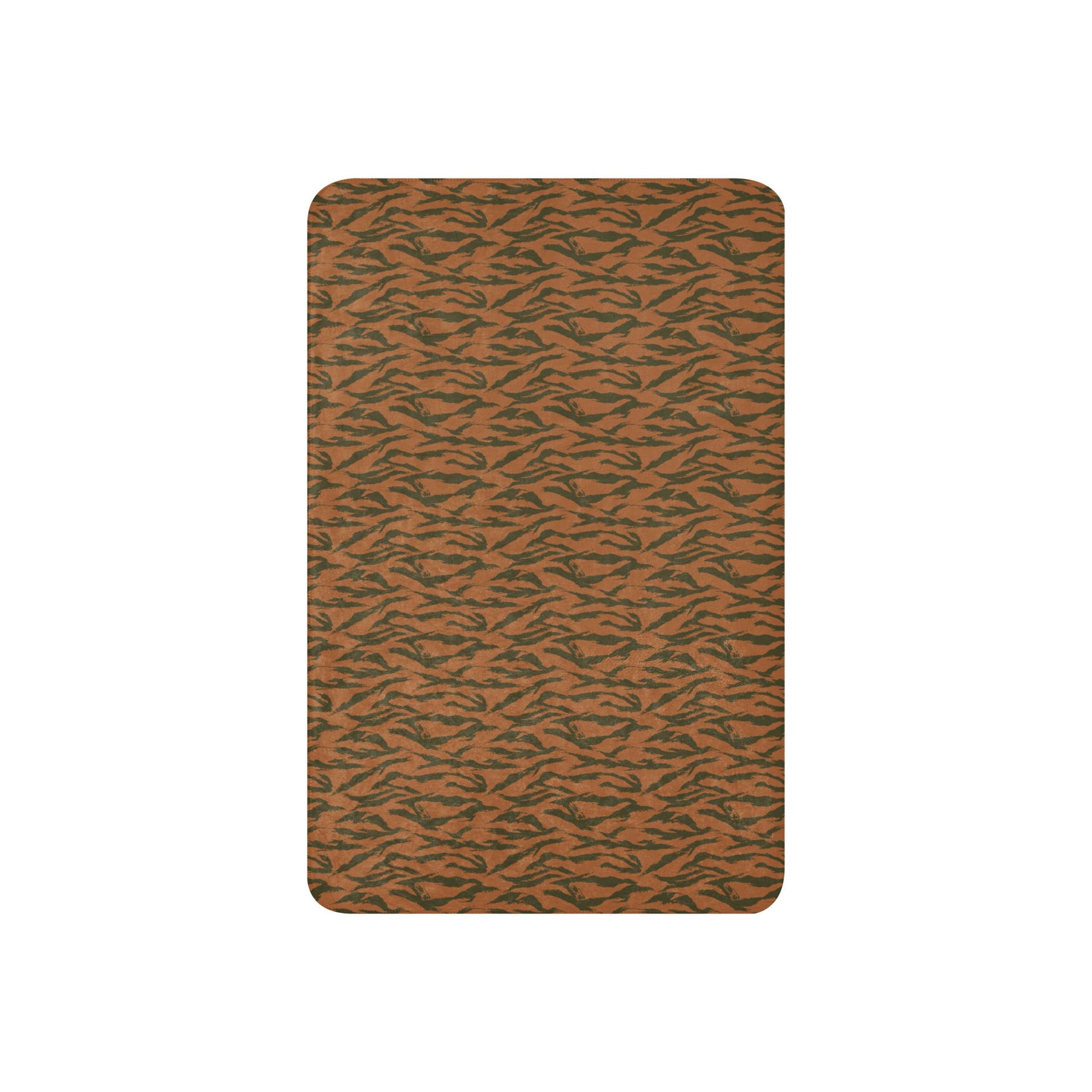Burkina Faso Tiger Stripe Orange CAMO Sherpa Blanket