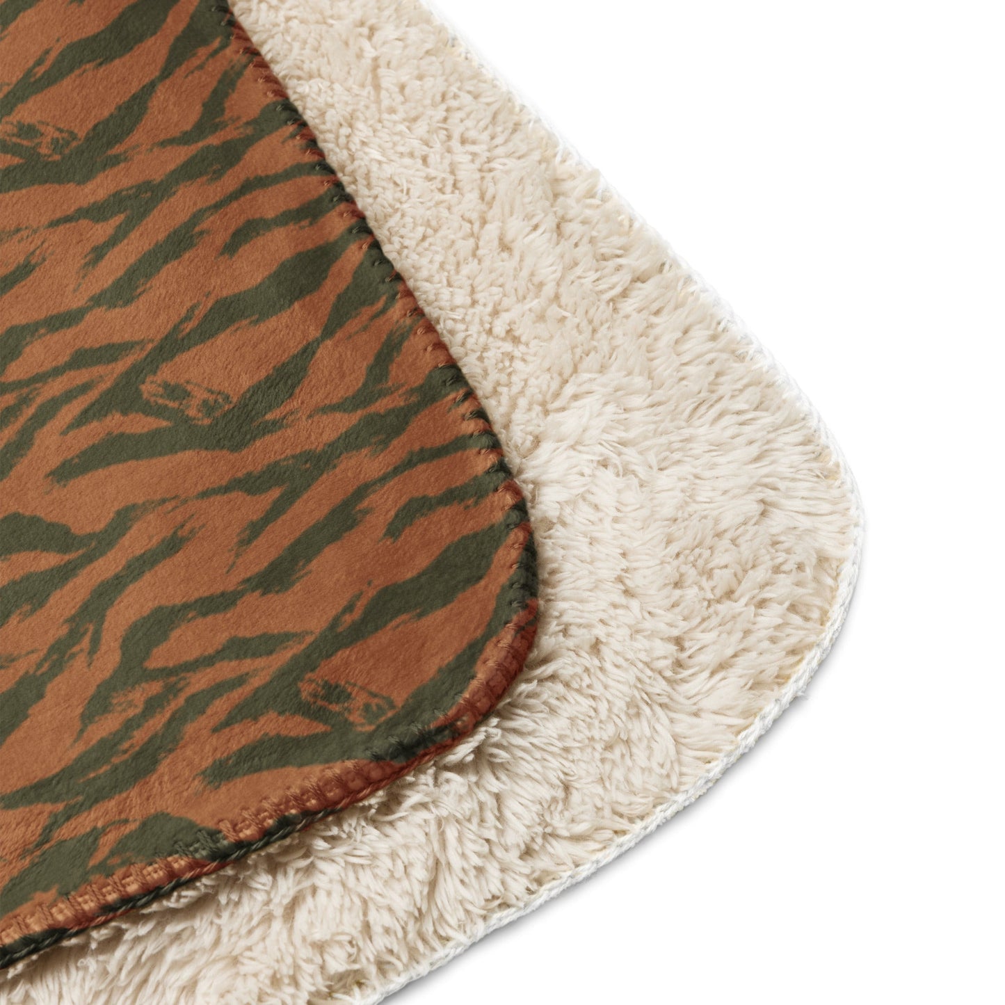 Burkina Faso Tiger Stripe Orange CAMO Sherpa Blanket