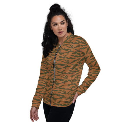 Burkina Faso Tiger Stripe Orange CAMO Unisex Bomber Jacket - Jackets
