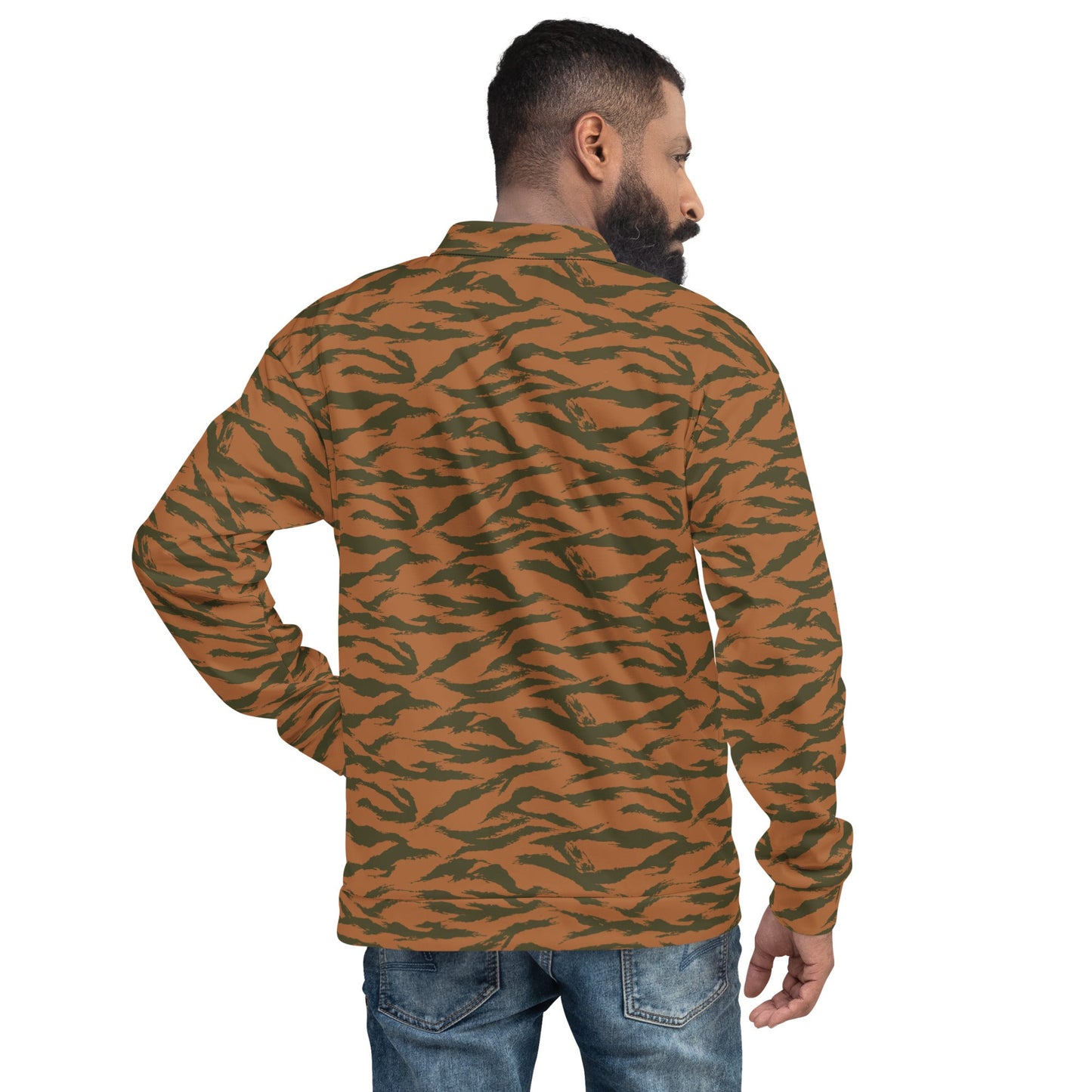 Burkina Faso Tiger Stripe Orange CAMO Unisex Bomber Jacket - Jackets
