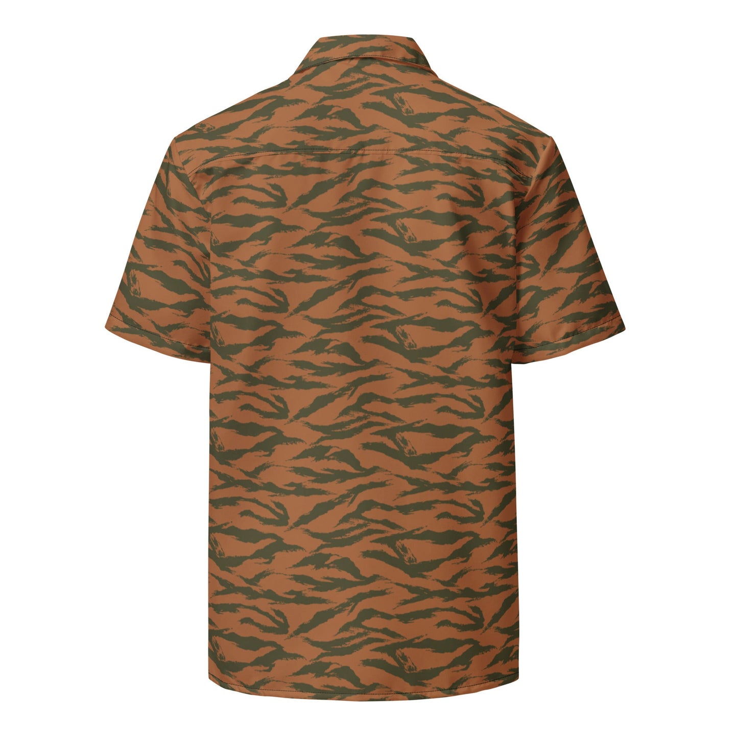 Burkina Faso Tiger Stripe Orange CAMO Unisex button shirt - Button Shirts
