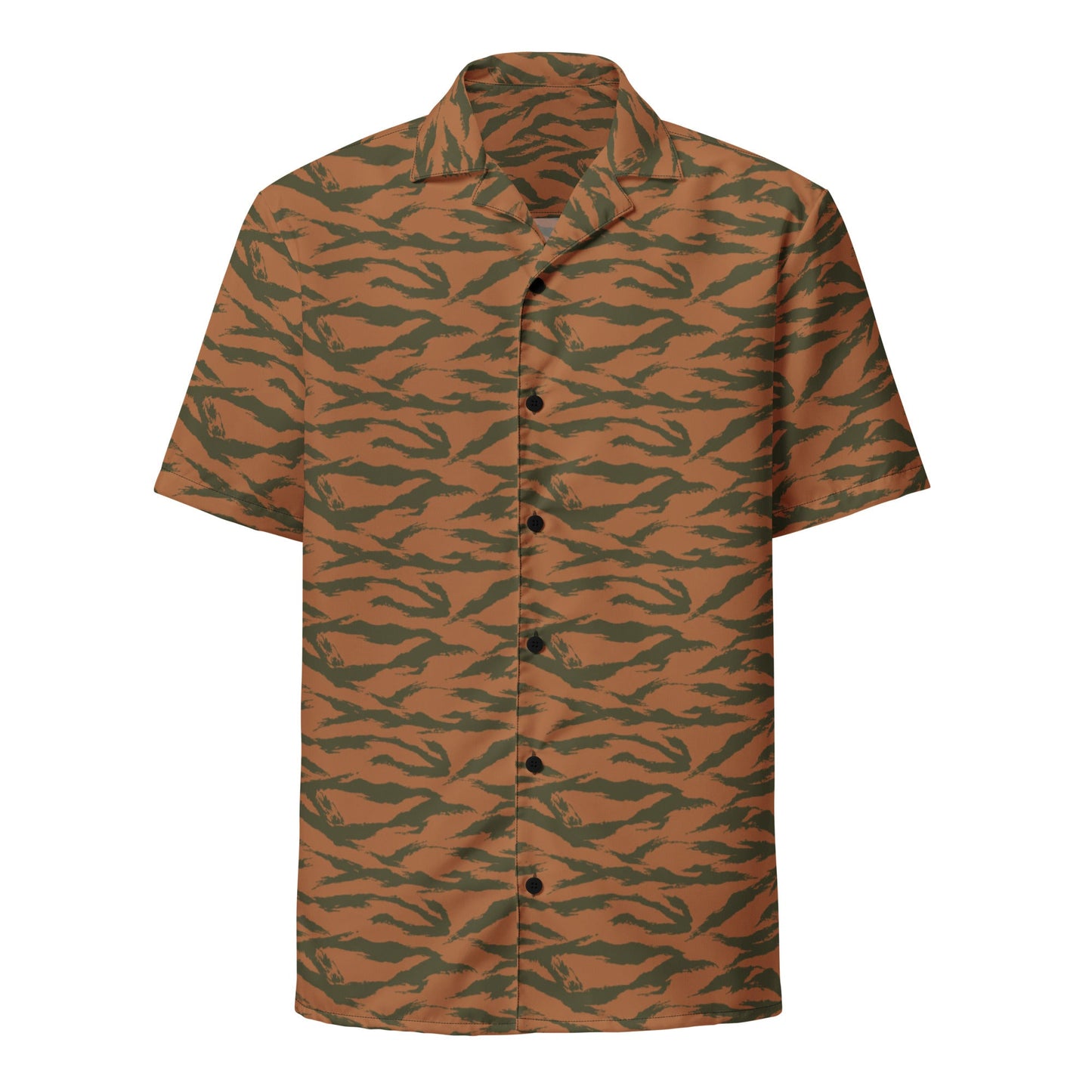 Burkina Faso Tiger Stripe Orange CAMO Unisex button shirt - Button Shirts