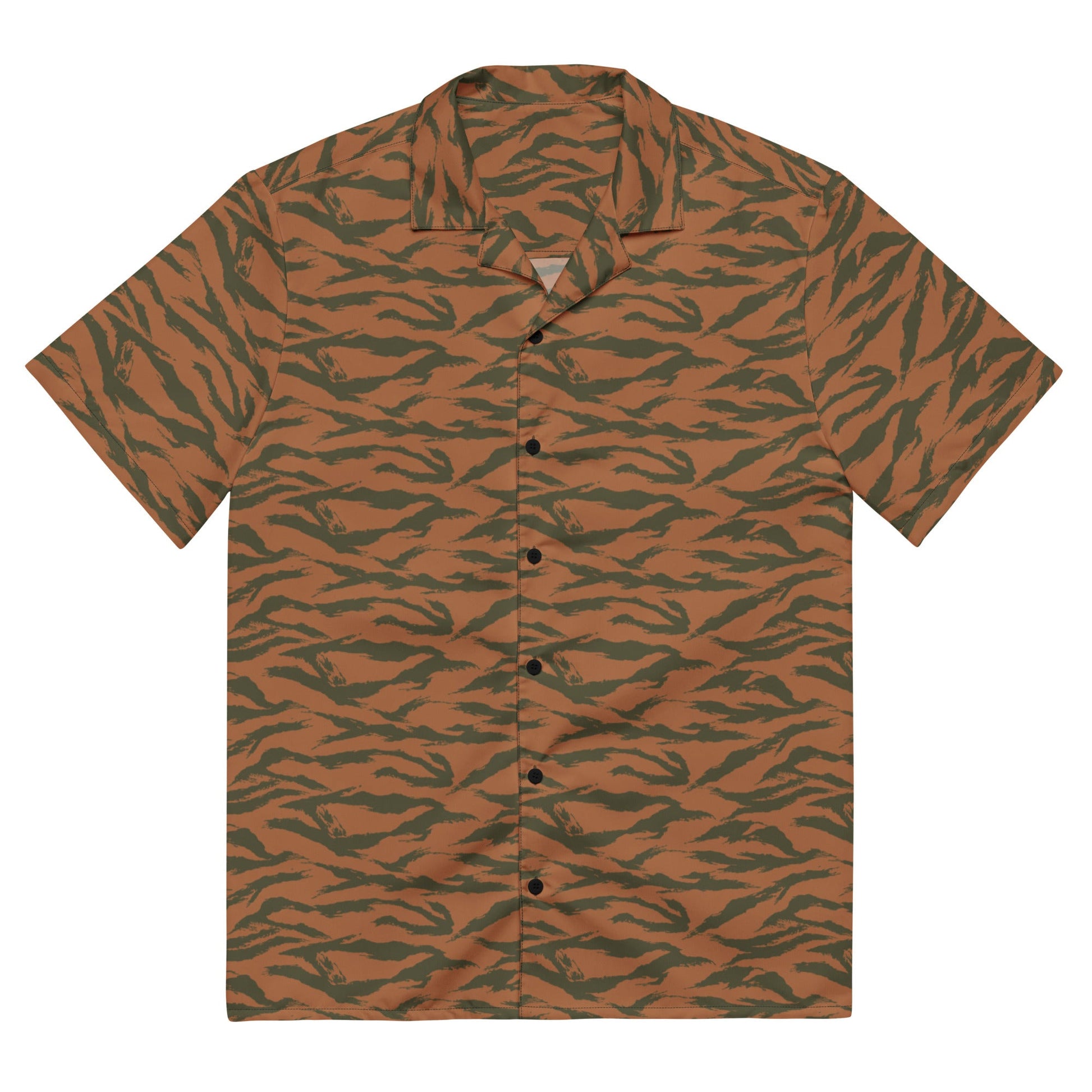 Burkina Faso Tiger Stripe Orange CAMO Unisex button shirt - 2XS - Button Shirts