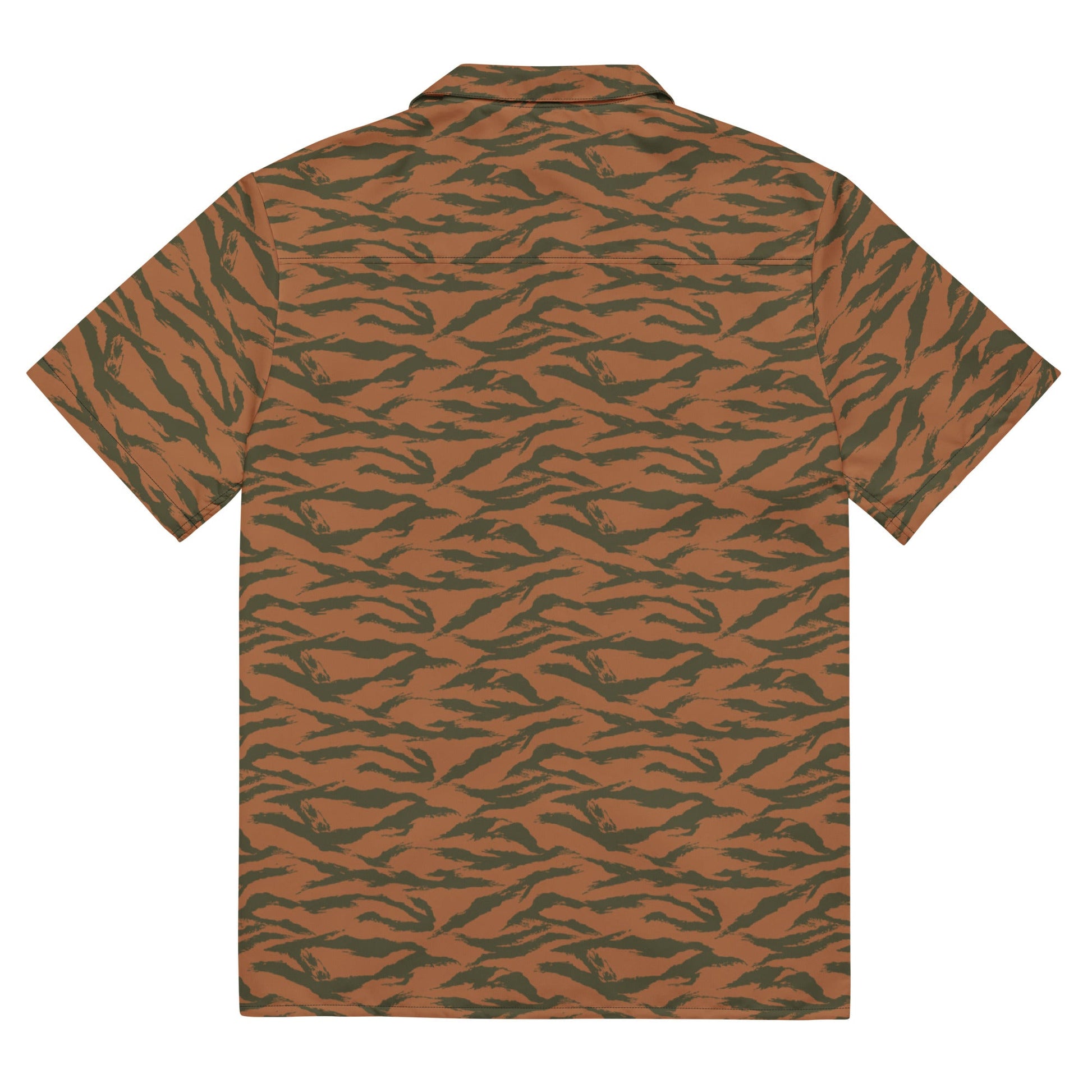 Burkina Faso Tiger Stripe Orange CAMO Unisex button shirt - Button Shirts