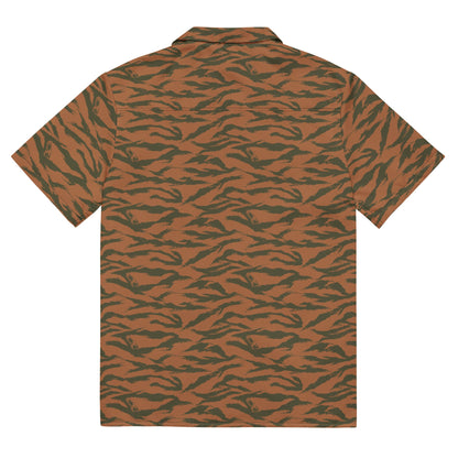 Burkina Faso Tiger Stripe Orange CAMO Unisex button shirt - Button Shirts