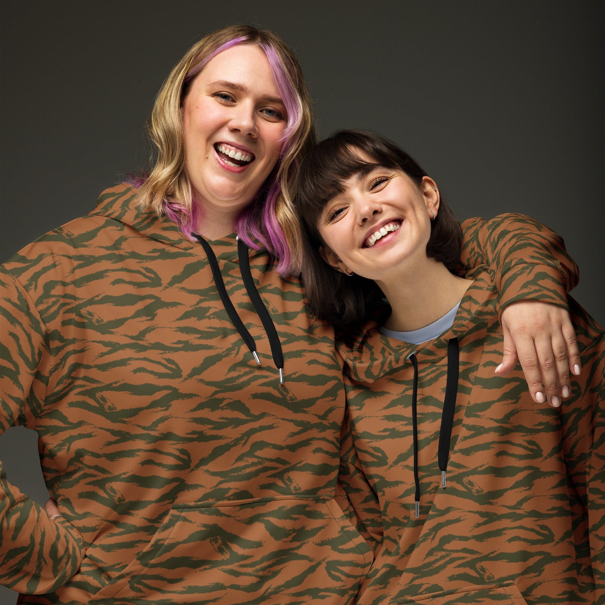 Burkina Faso Tiger Stripe Orange CAMO Unisex Hoodie - Hoodies