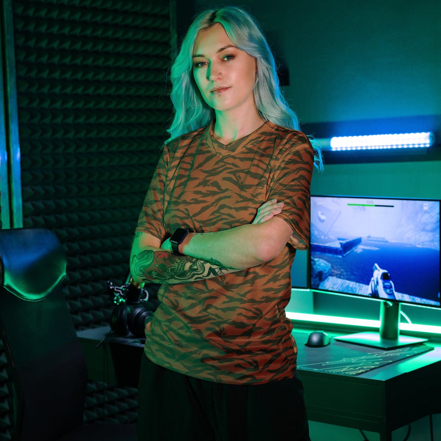 Burkina Faso Tiger Stripe Orange CAMO unisex sports jersey - Sports Jerseys