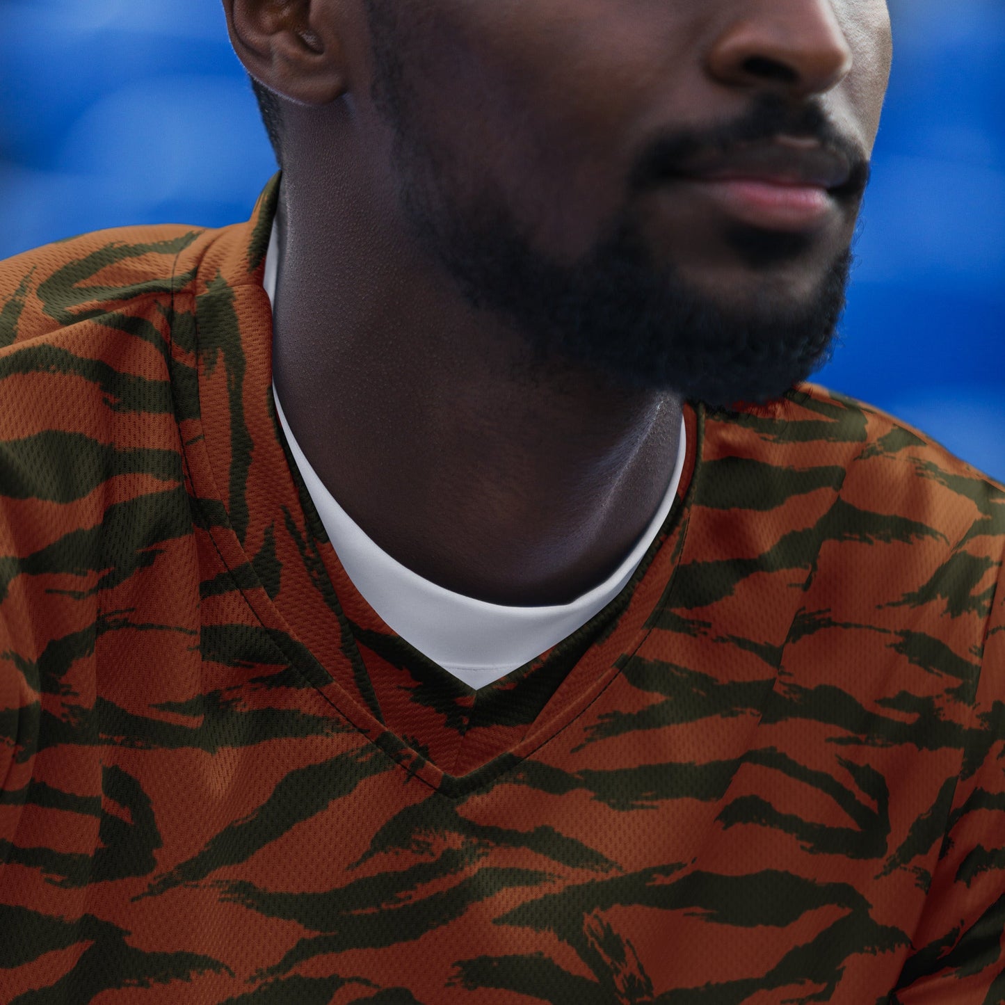 Burkina Faso Tiger Stripe Orange CAMO unisex sports jersey - Sports Jerseys