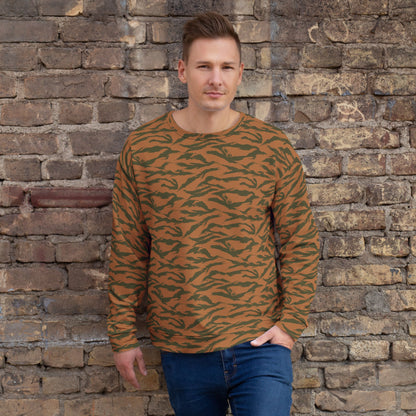 Burkina Faso Tiger Stripe Orange CAMO Unisex Sweatshirt - 2XS - Sweatshirts