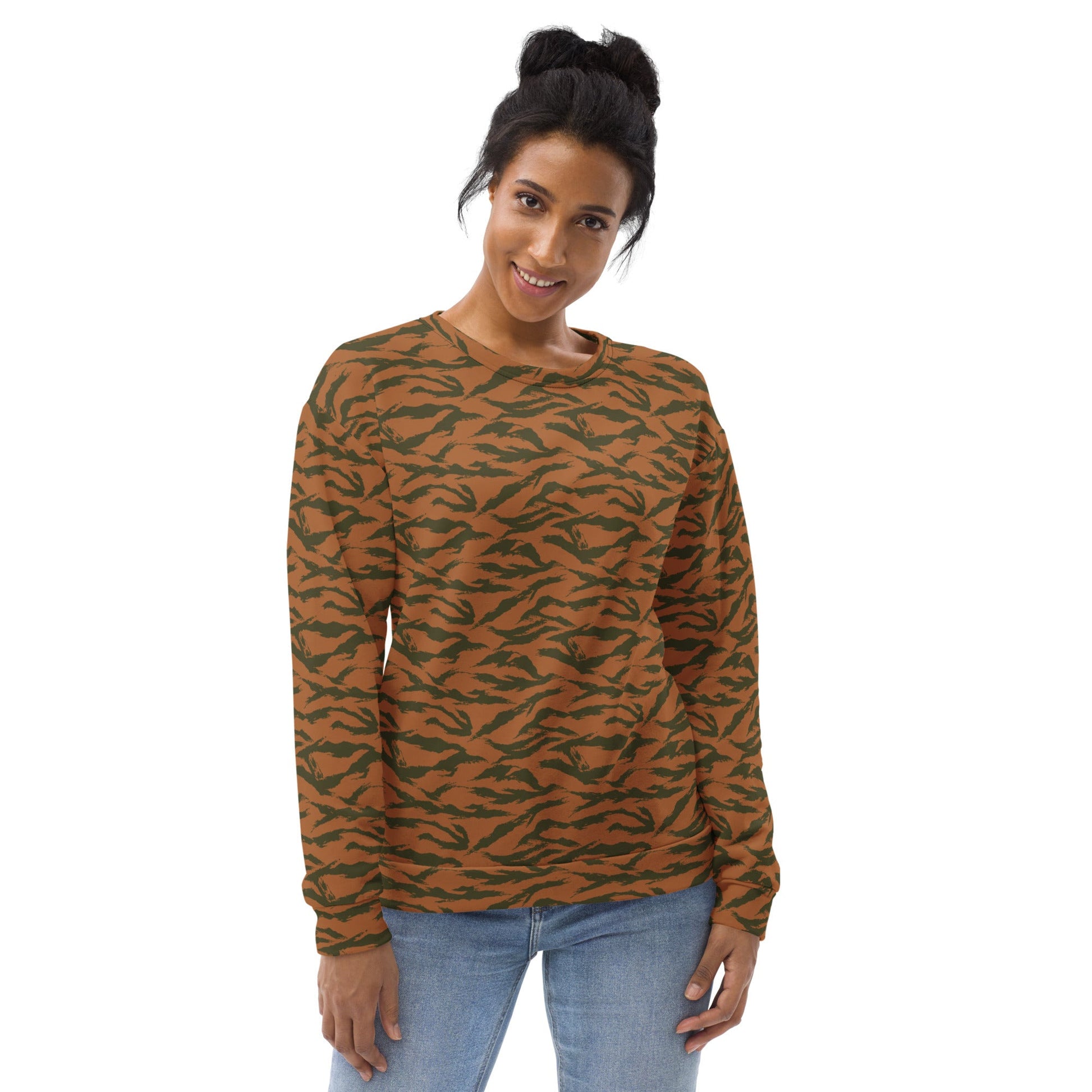 Burkina Faso Tiger Stripe Orange CAMO Unisex Sweatshirt - Sweatshirts