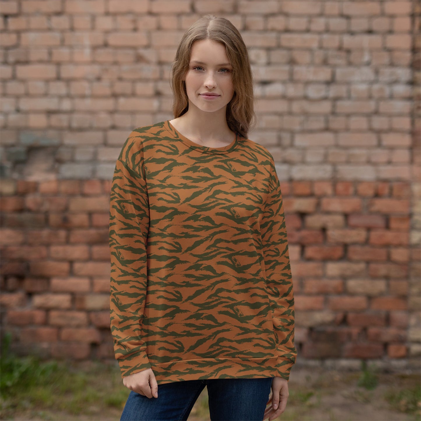 Burkina Faso Tiger Stripe Orange CAMO Unisex Sweatshirt - Sweatshirts