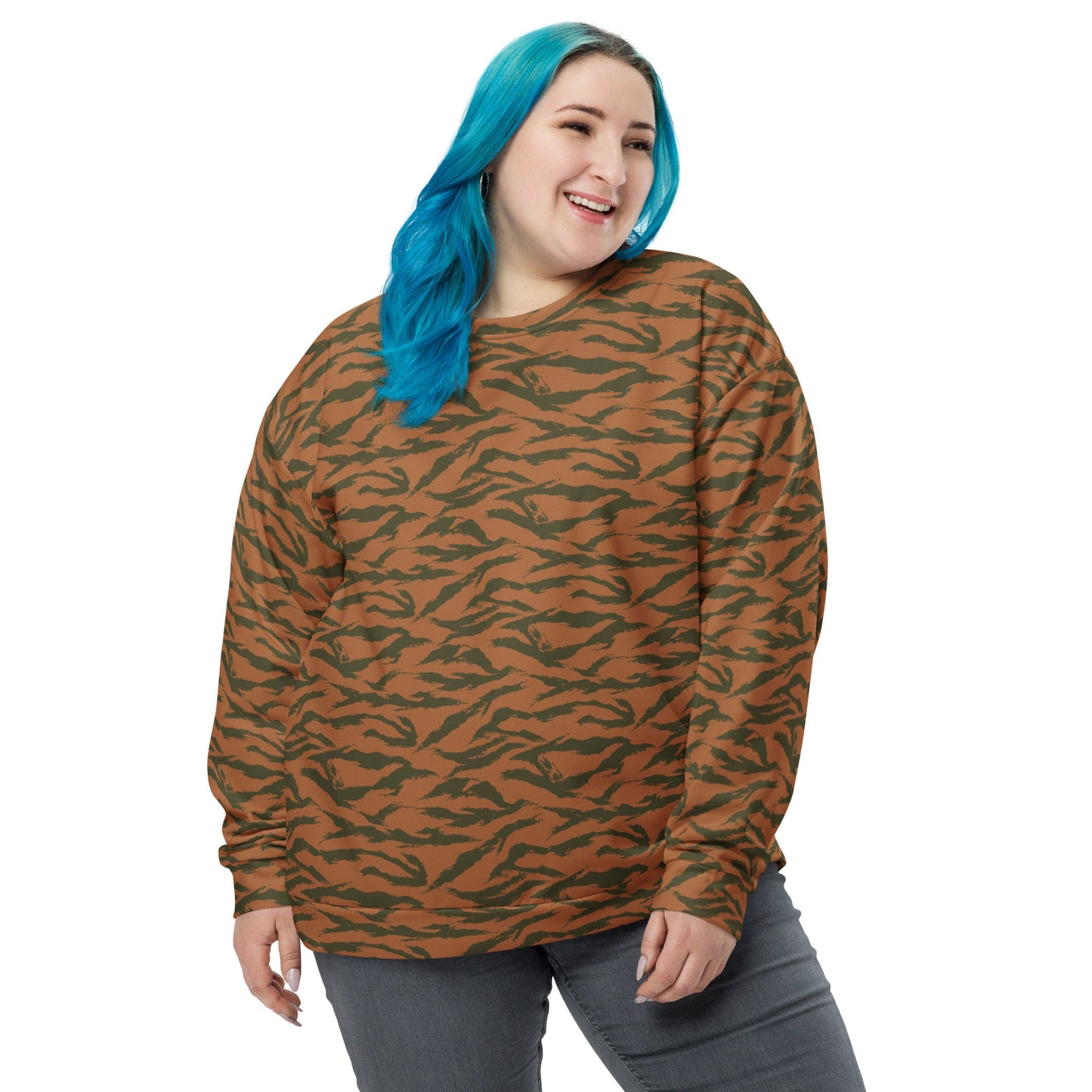 Burkina Faso Tiger Stripe Orange CAMO Unisex Sweatshirt - Sweatshirts