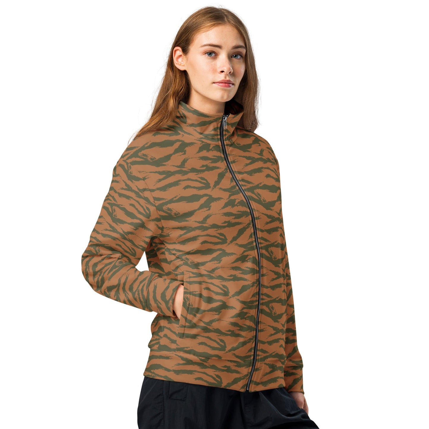 Burkina Faso Tiger Stripe Orange CAMO Unisex track jacket - Track Jackets