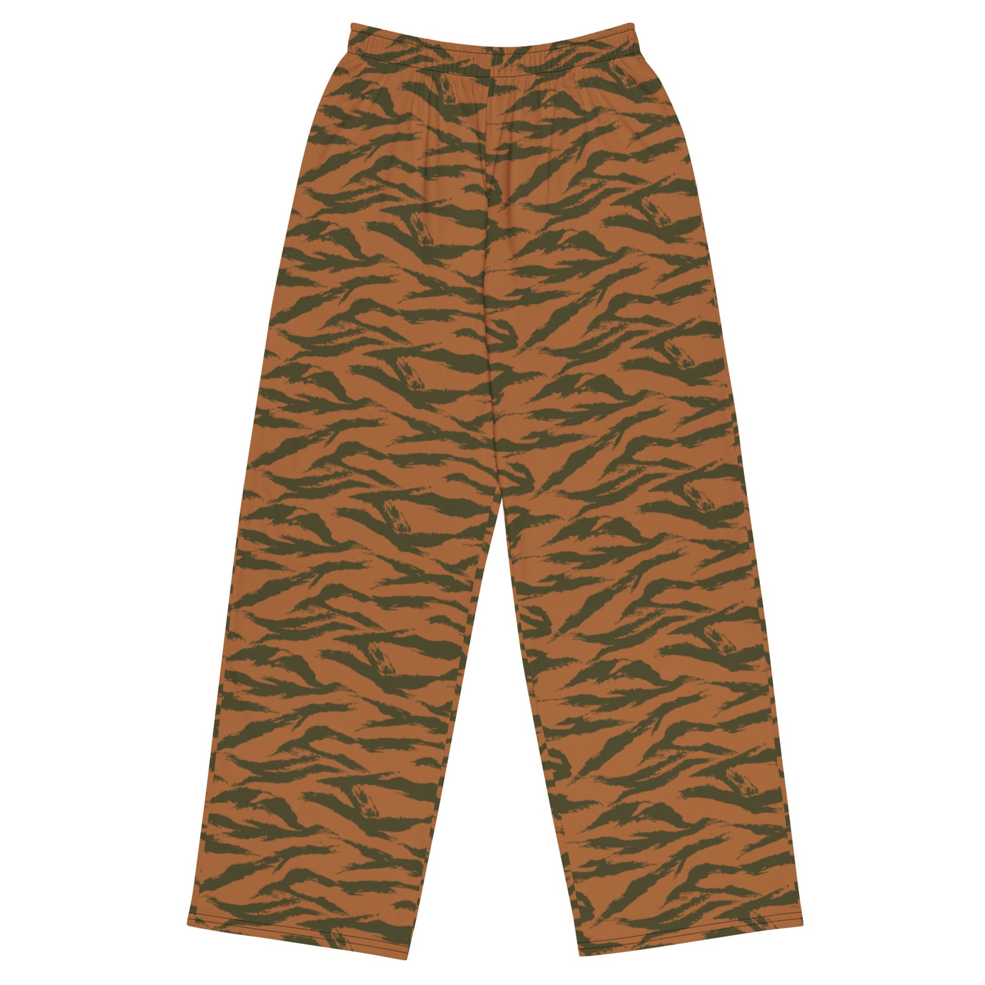 Burkina Faso Tiger Stripe Orange CAMO unisex wide-leg pants - 2XS - Wide-leg Pants