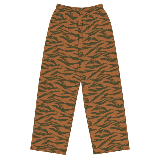 Burkina Faso Tiger Stripe Orange CAMO unisex wide-leg pants - 2XS - Wide-leg Pants