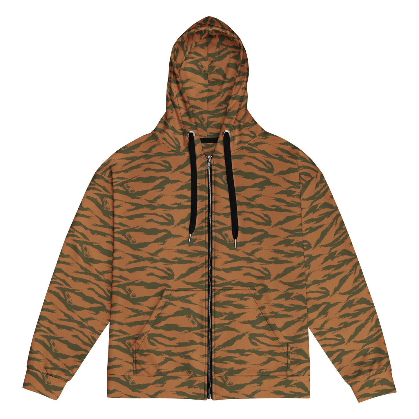 Burkina Faso Tiger Stripe Orange CAMO Unisex zip hoodie - 2XS - Zip Hoodies