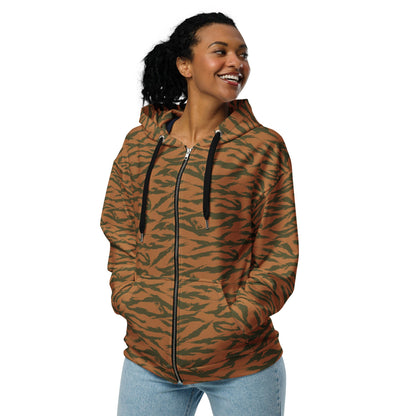 Burkina Faso Tiger Stripe Orange CAMO Unisex zip hoodie - Zip Hoodies