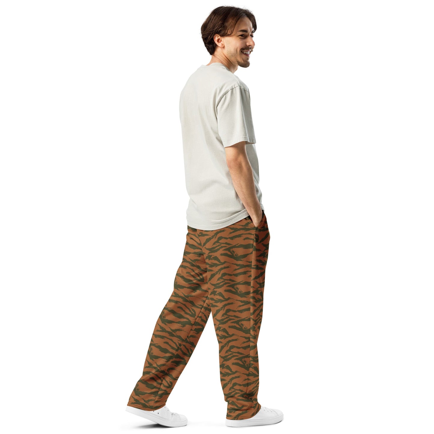 Burkina Faso Tiger Stripe Orange CAMO Wide-leg joggers - Joggers