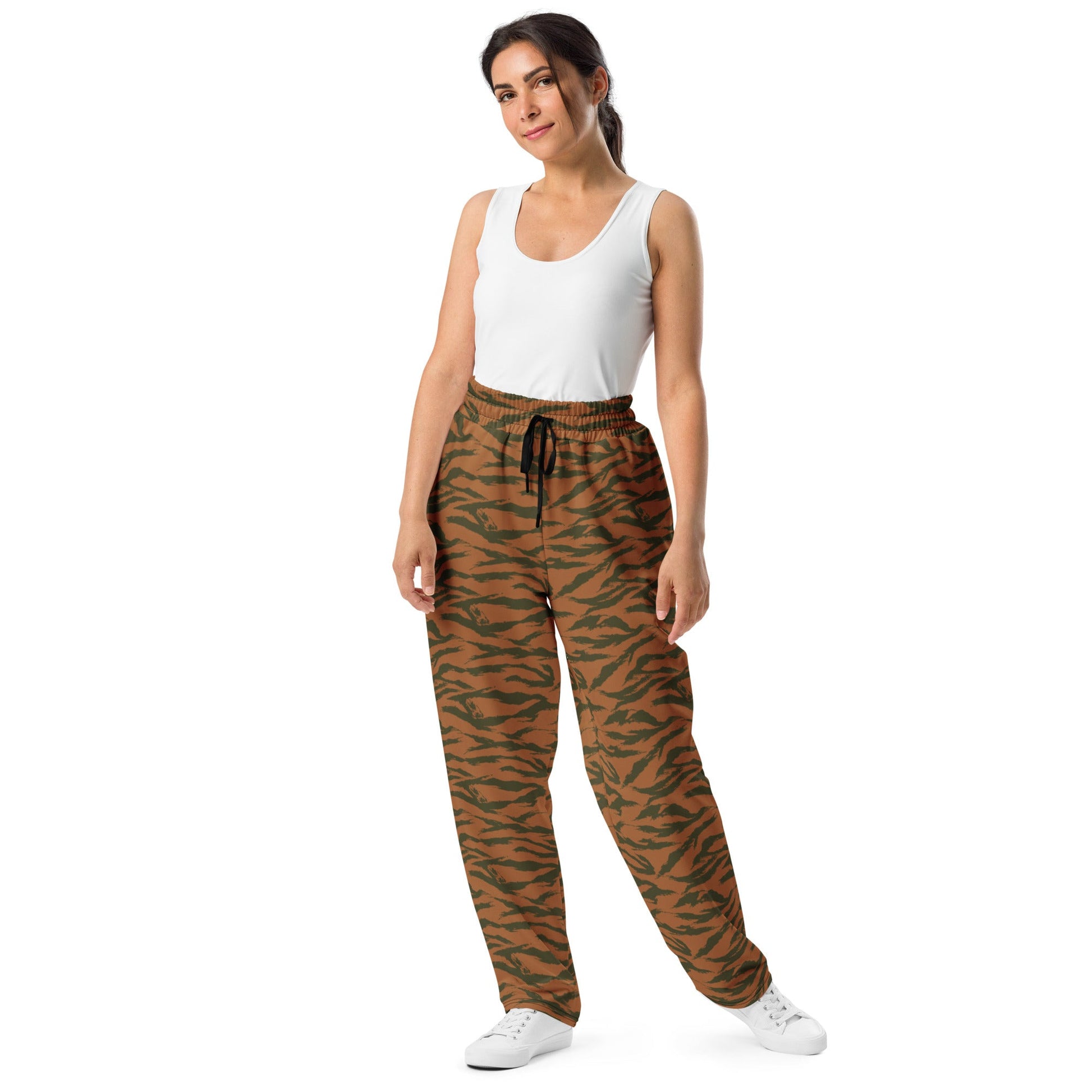 Burkina Faso Tiger Stripe Orange CAMO Wide-leg joggers - Joggers