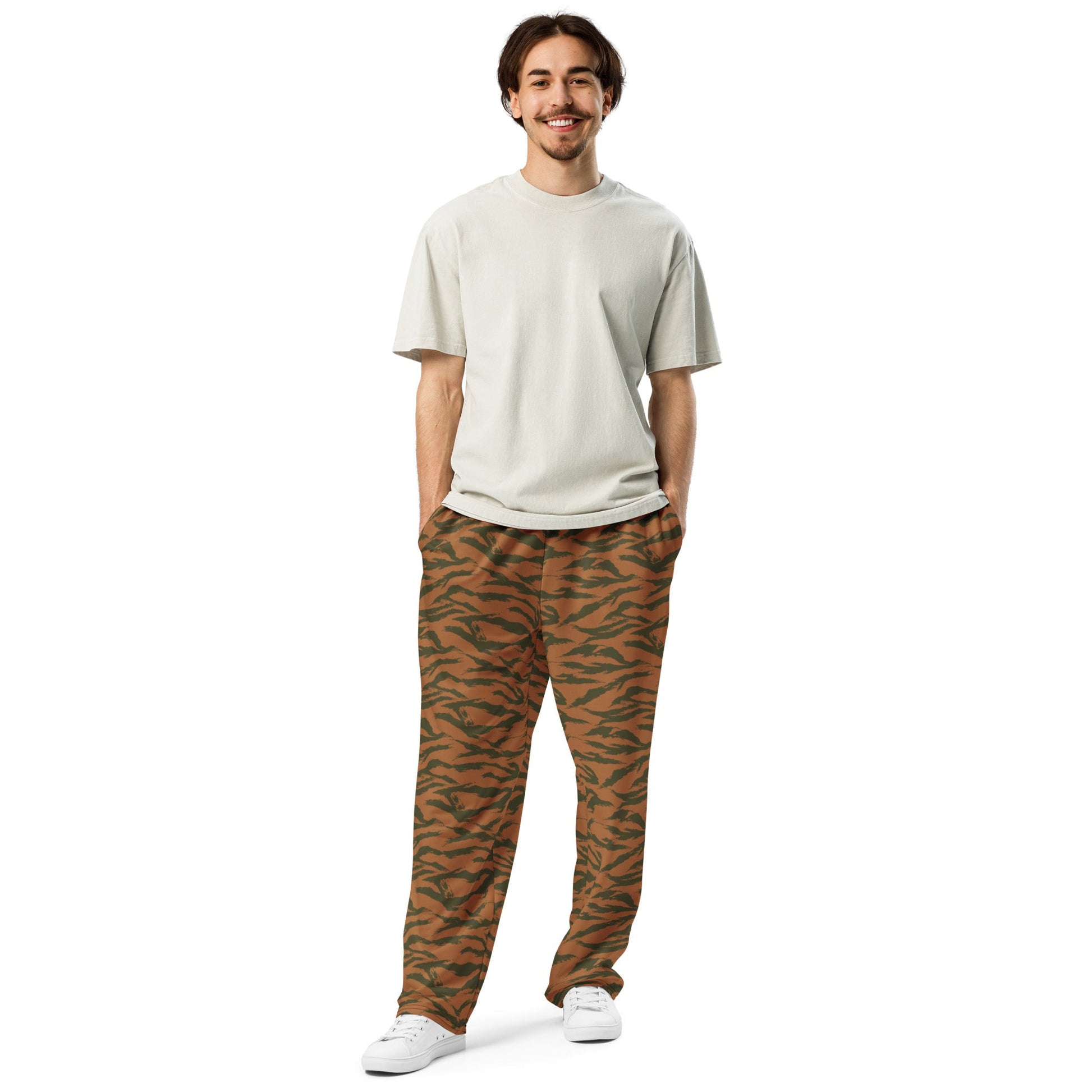 Burkina Faso Tiger Stripe Orange CAMO Wide-leg joggers - Joggers