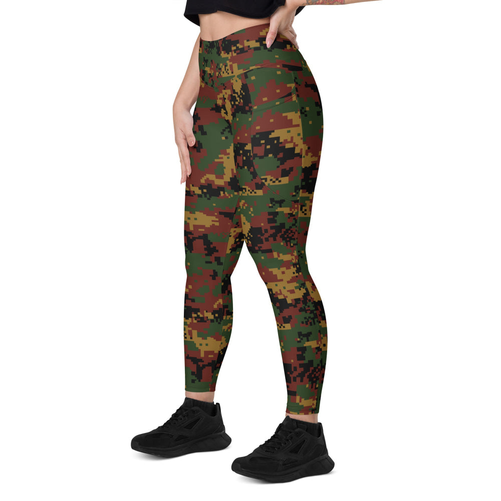 Burma (Myanmar) Tatmadaw Digital CAMO Leggings with pockets - Womens With Pockets