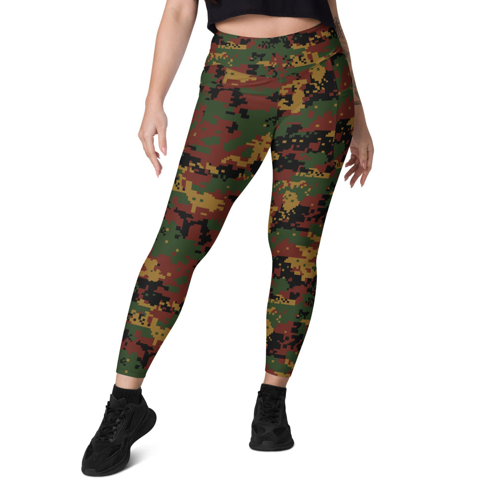 Burma (Myanmar) Tatmadaw Digital CAMO Leggings with pockets - Womens With Pockets