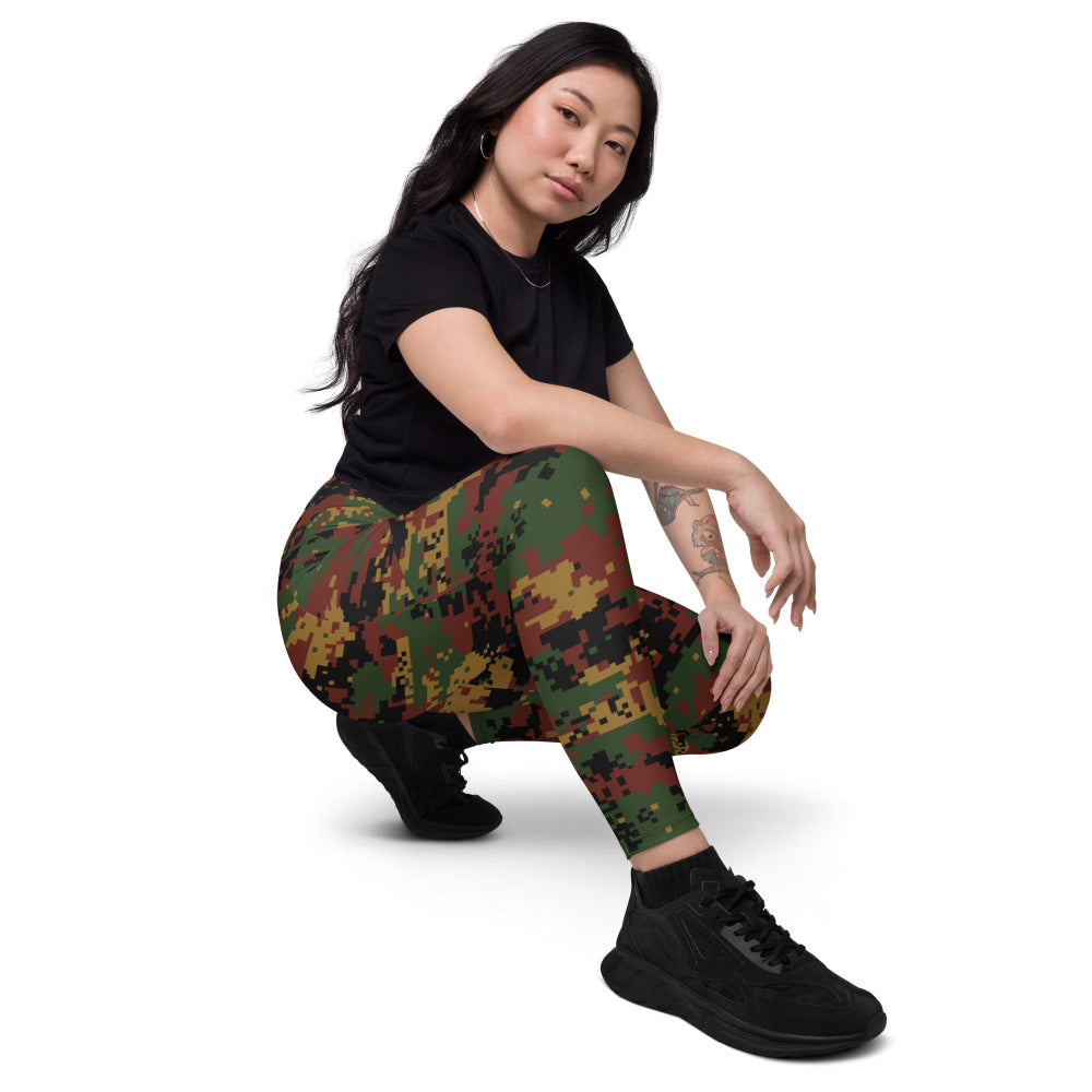 Burma (Myanmar) Tatmadaw Digital CAMO Leggings with pockets - Womens With Pockets