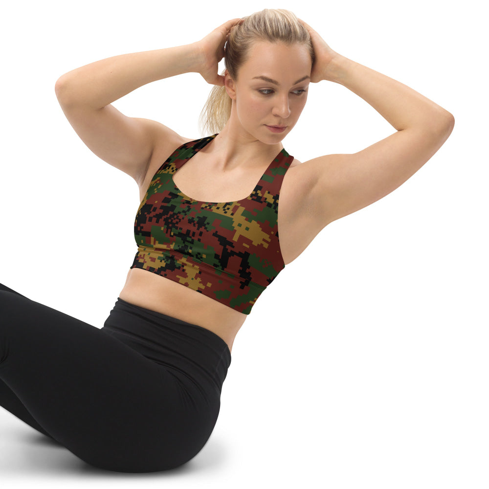 Burma (Myanmar) Tatmadaw Digital CAMO Longline sports bra - Womens Sports Bra