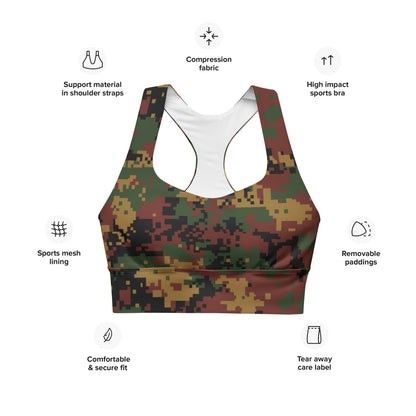 Burma (Myanmar) Tatmadaw Digital CAMO Longline sports bra - Womens Sports Bra