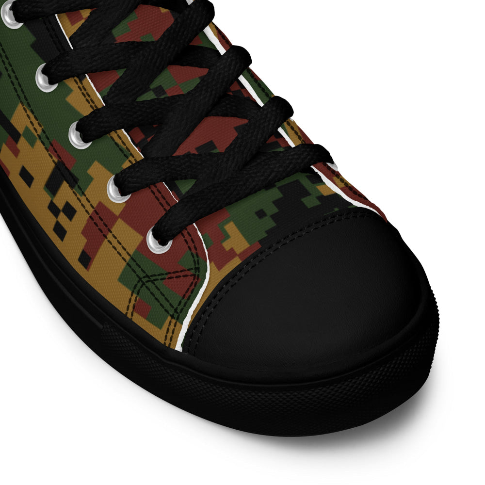 Burma (Myanmar) Tatmadaw Digital CAMO Men’s high top canvas shoes - Mens High Top Canvas Shoes