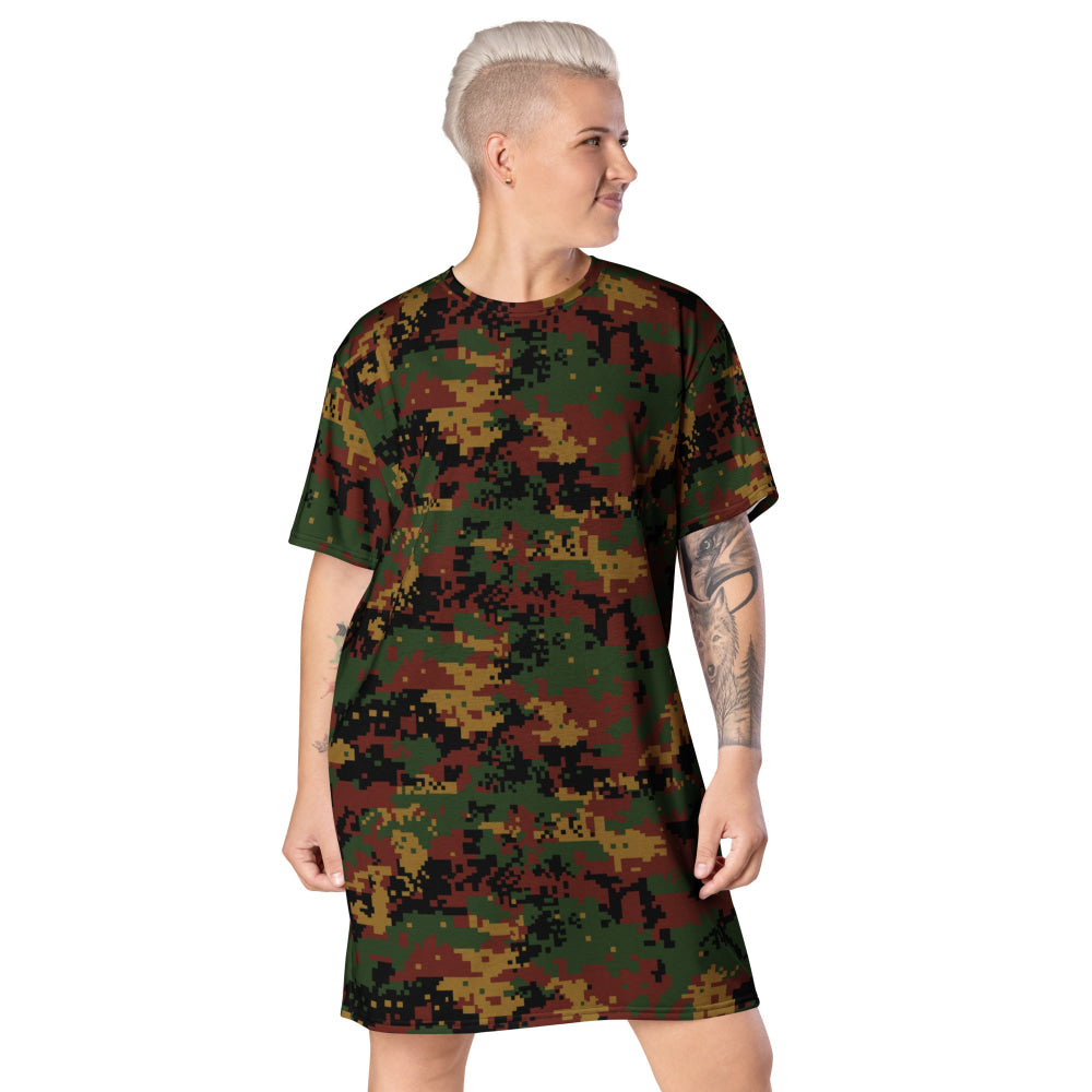 Burma (Myanmar) Tatmadaw Digital CAMO T-shirt dress - 2XS - Womens T-Shirt Dress