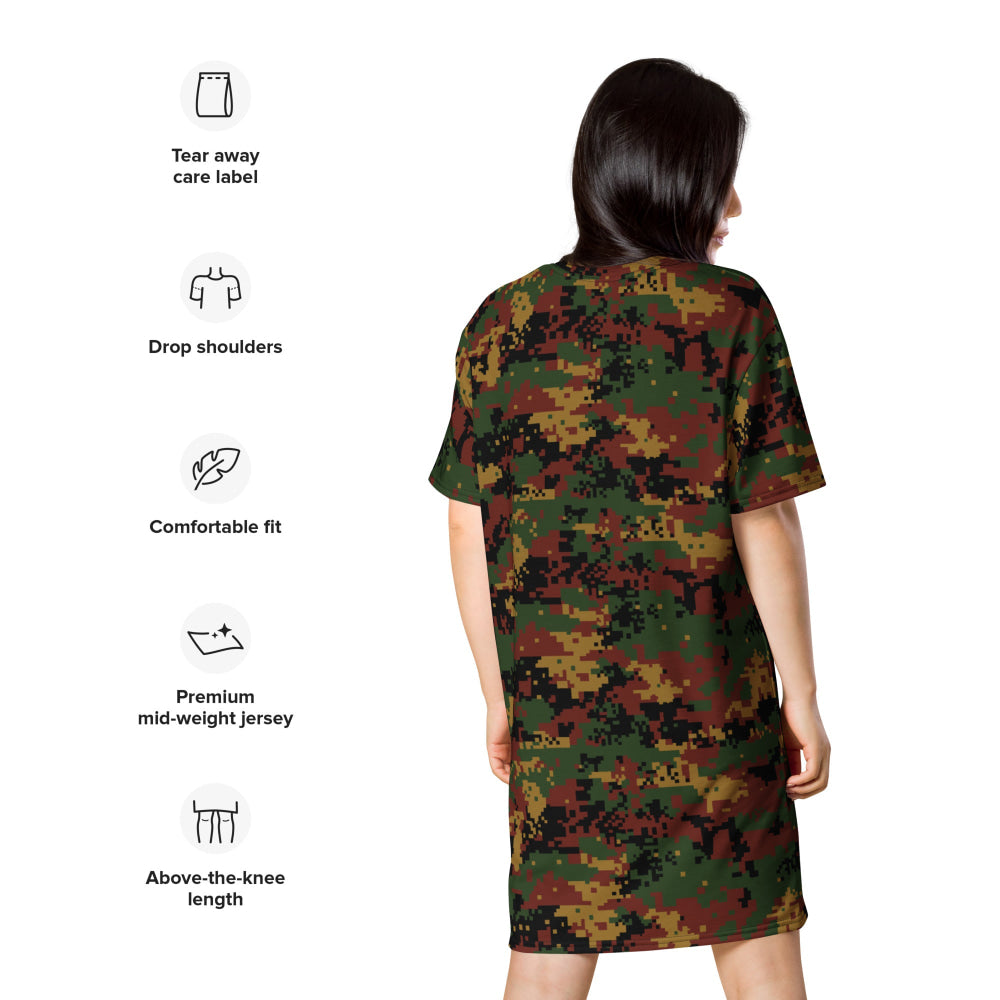 Burma (Myanmar) Tatmadaw Digital CAMO T-shirt dress - Womens T-Shirt Dress