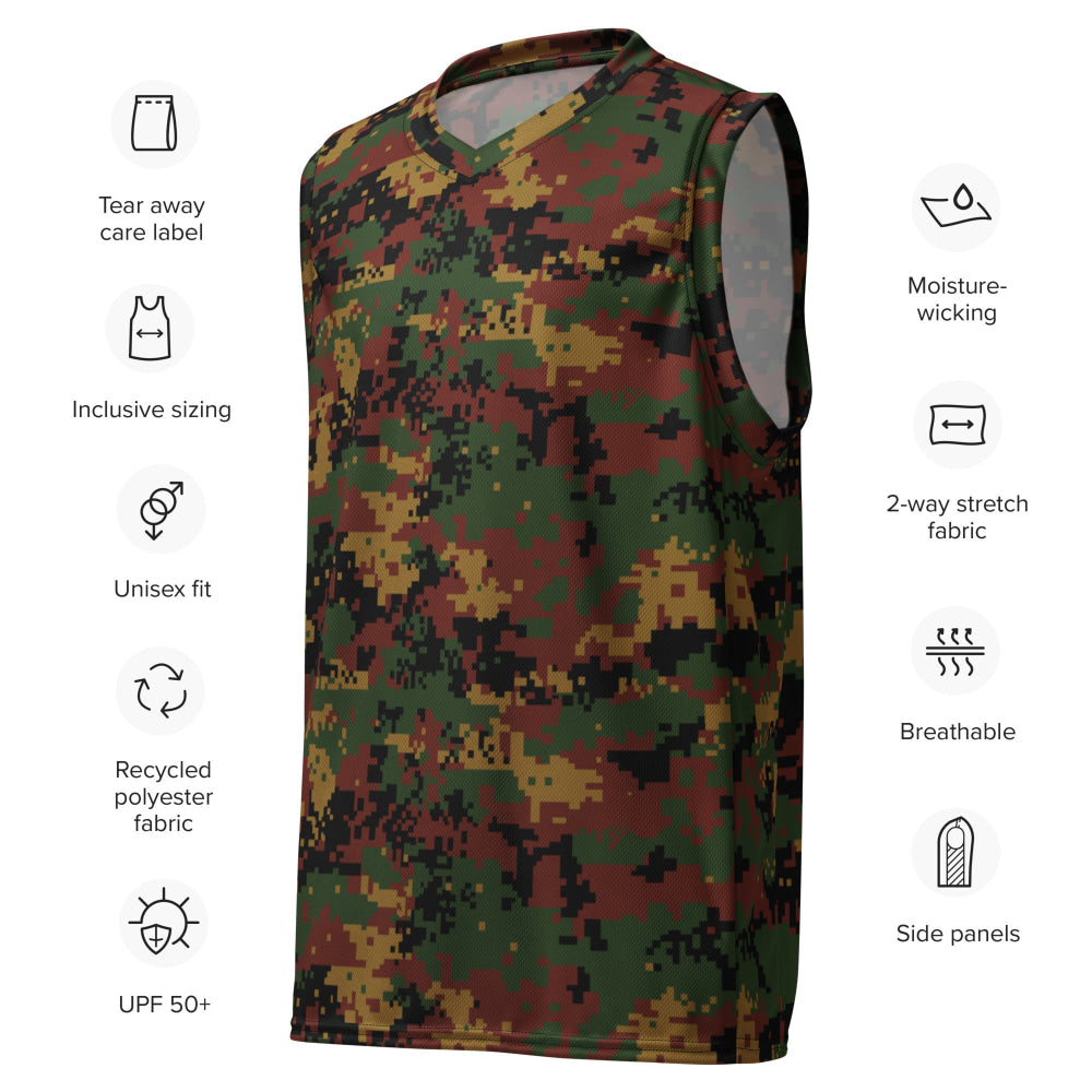 Burma (Myanmar) Tatmadaw Digital CAMO unisex basketball jersey - Unisex Basketball Jersey