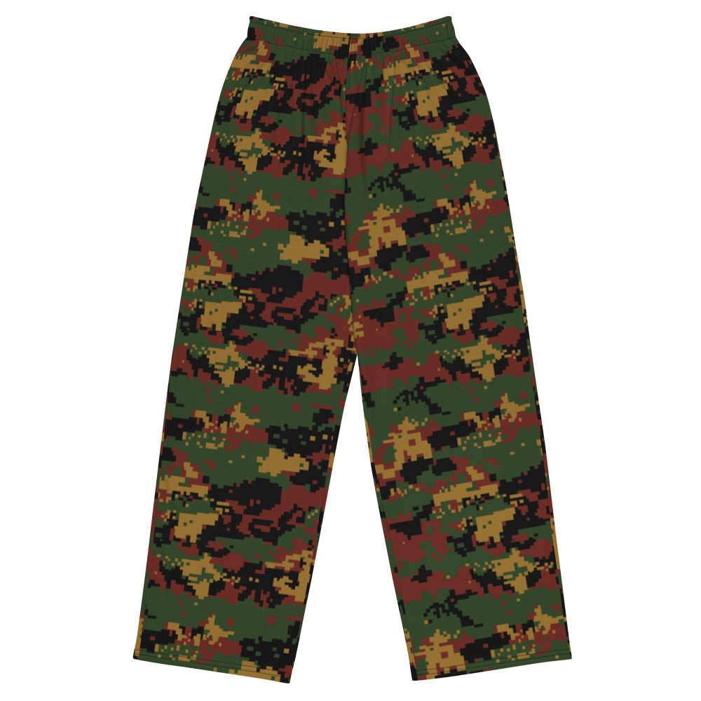 Burma (Myanmar) Tatmadaw Digital CAMO unisex wide-leg pants - 2XS - Unisex Wide-Leg Pants