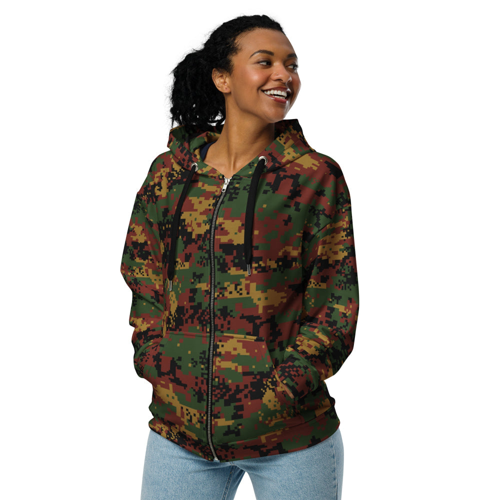 Burma (Myanmar) Tatmadaw Digital CAMO Unisex zip hoodie - Zip Hoodie