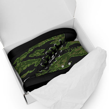 Canadian Tiger Stripe CAMO Mens high top canvas shoes - High Top Canvas Shoes