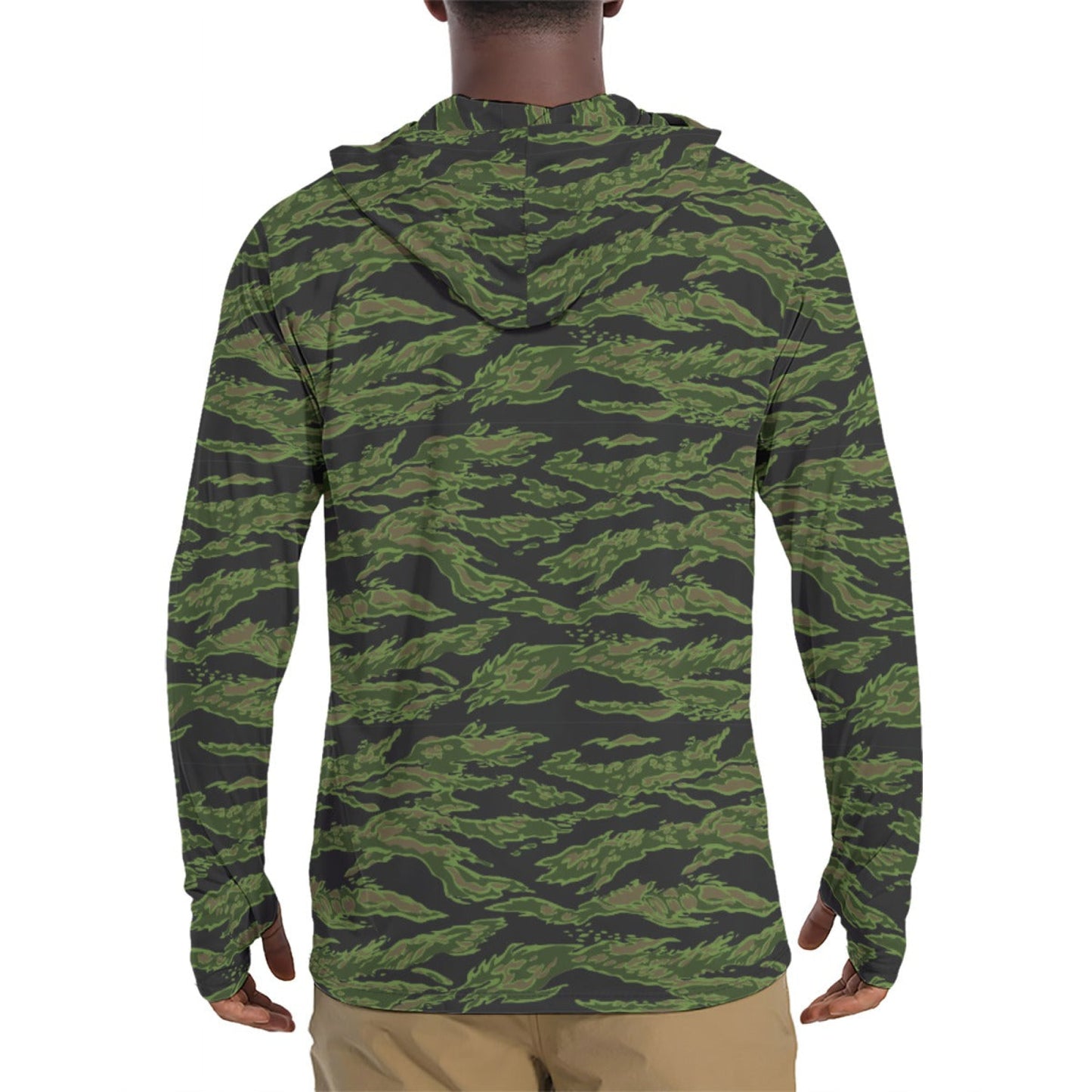 Canadian Tiger Stripe CAMO Mens Sunscreen Sports Hoodie With Thumb Holes Hoodies