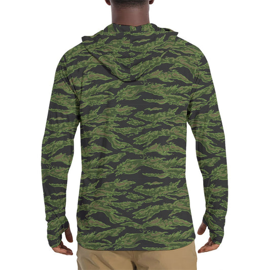 Canadian Tiger Stripe CAMO Mens Sunscreen Sports Hoodie With Thumb Holes Hoodies