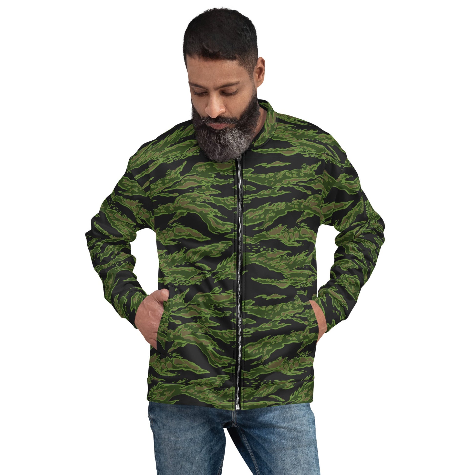 Canadian Tiger Stripe CAMO Unisex Bomber Jacket - Jackets