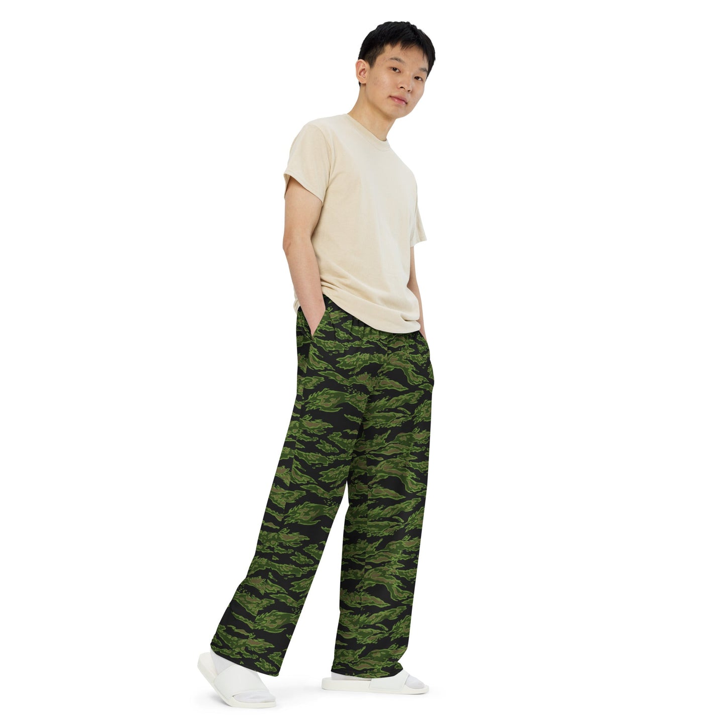 Canadian Tiger Stripe CAMO unisex wide leg pants Wide Pants